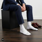 Dynamocks Bamboo Solid White Crew length socks for Men and Women.