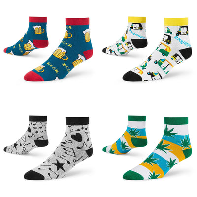 Colorful Cotton Ankle Socks - 4-Pack for Ultimate Style