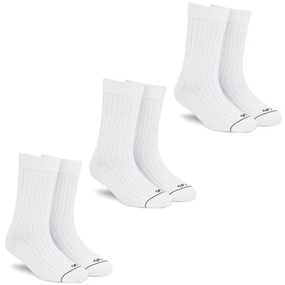 Solid Cotton Unisex Crew White Socks - 3-Pair Set for All-Day Comfort