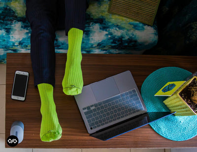Neon Green Unisex Crew Length Socks