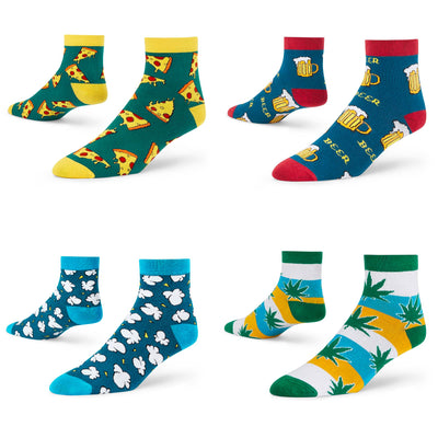 Color-Pop Ankle Socks - Pack of 4 Vibrant Essentials