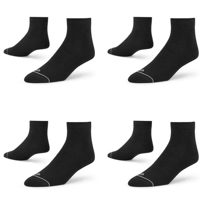 Essential Solid Ankle Socks - 4-Pair Set - Black