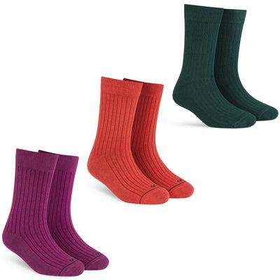 Unisex Solid Crew Socks - Cotton 3-Pack for Ultimate Comfort