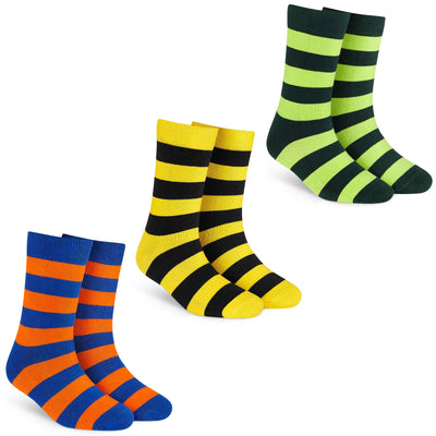 Unisex Crew Socks - Pack of 3: Sleek Stripes for Modern Looks