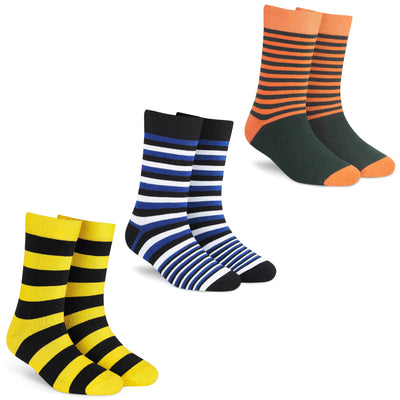 Dynamic Stripes Crew Socks - 3 Pairs of Everyday Flair