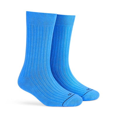 Solid Blue Unisex Crew Length Socks