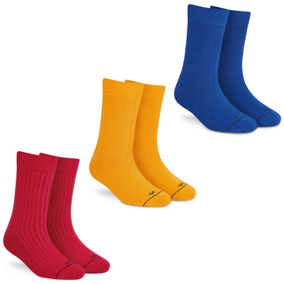 Solid Cotton Unisex Crew Socks - 3-Pair Set for All-Day Comfort