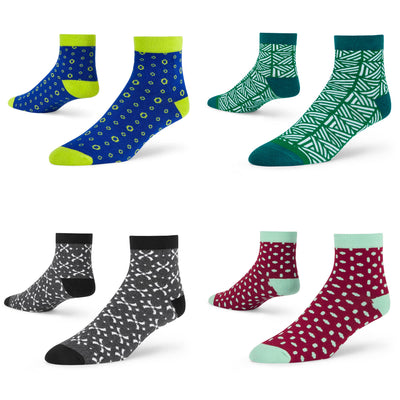 Contemporary Ankle Socks - Pack of 4 Unique Designs