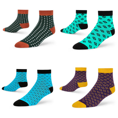 Versatile Cotton Ankle Socks - Stylish 4-Pack