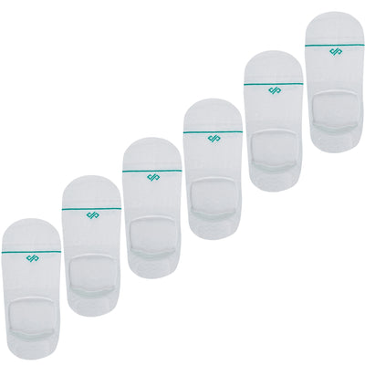 White Unisex Invisibles - Pack of 6 Pairs