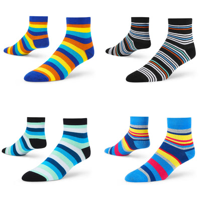 Contemporary Striped Socks - 4-Pack for Elevated Style