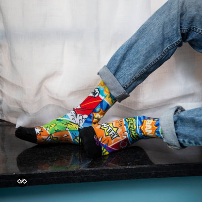 Comic Crash Unisex Crew Length Socks
