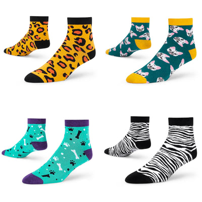 Luxury Cotton Ankle Socks - 4 Stylish Pairs