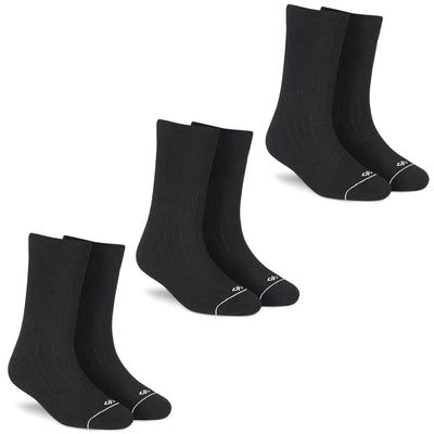 Solid Cotton Unisex Crew Black Socks - 3-Pair Set for All-Day Comfort