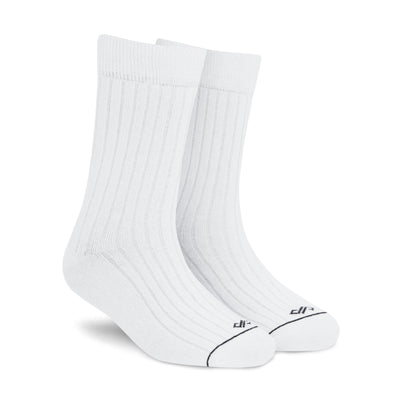 White Unisex Crew Length Socks
